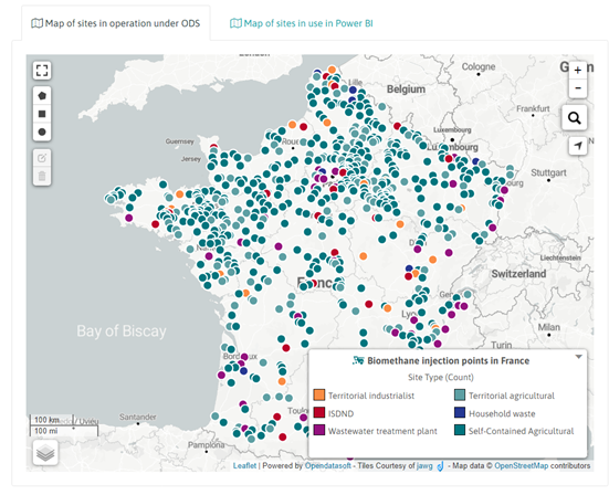 Figure 3. Sites in Operation in France